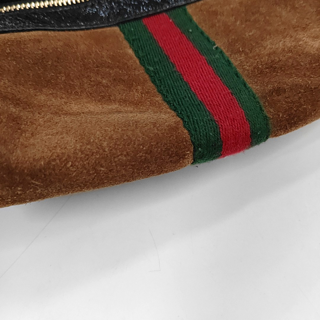 GUCCI Ophidia mini Brown Suede Leather Striped Webbing Single Shoulder Bag Crossbody Bag Golden hardware-(SKU)-953950418