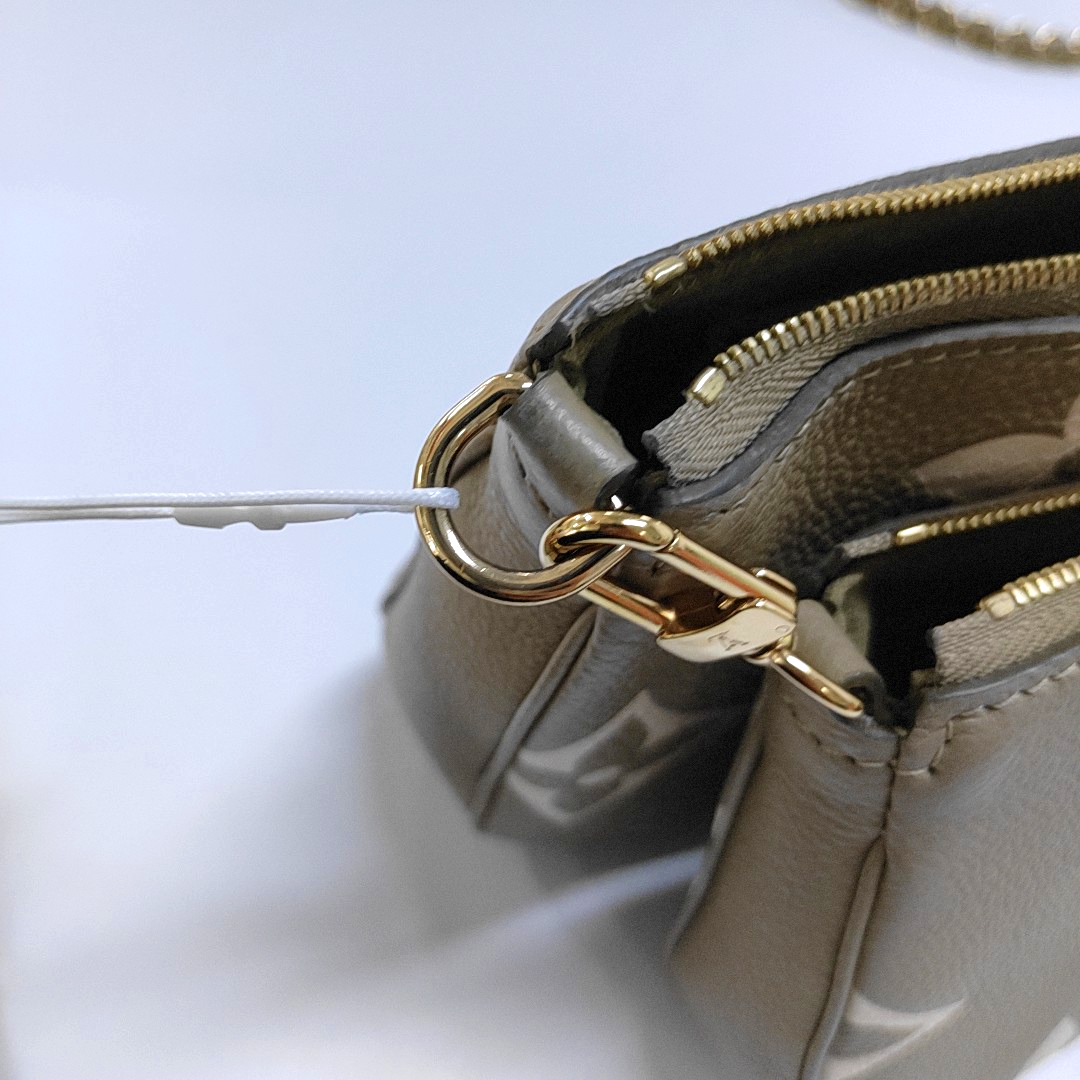 LOUIS VUITTON MULTI Green Calfskin Crossbody Shoulder Bag Tote Bag Gold Hardware Pockets 2 Removable Shoulder Straps Full Accessories-(SKU)-964086882