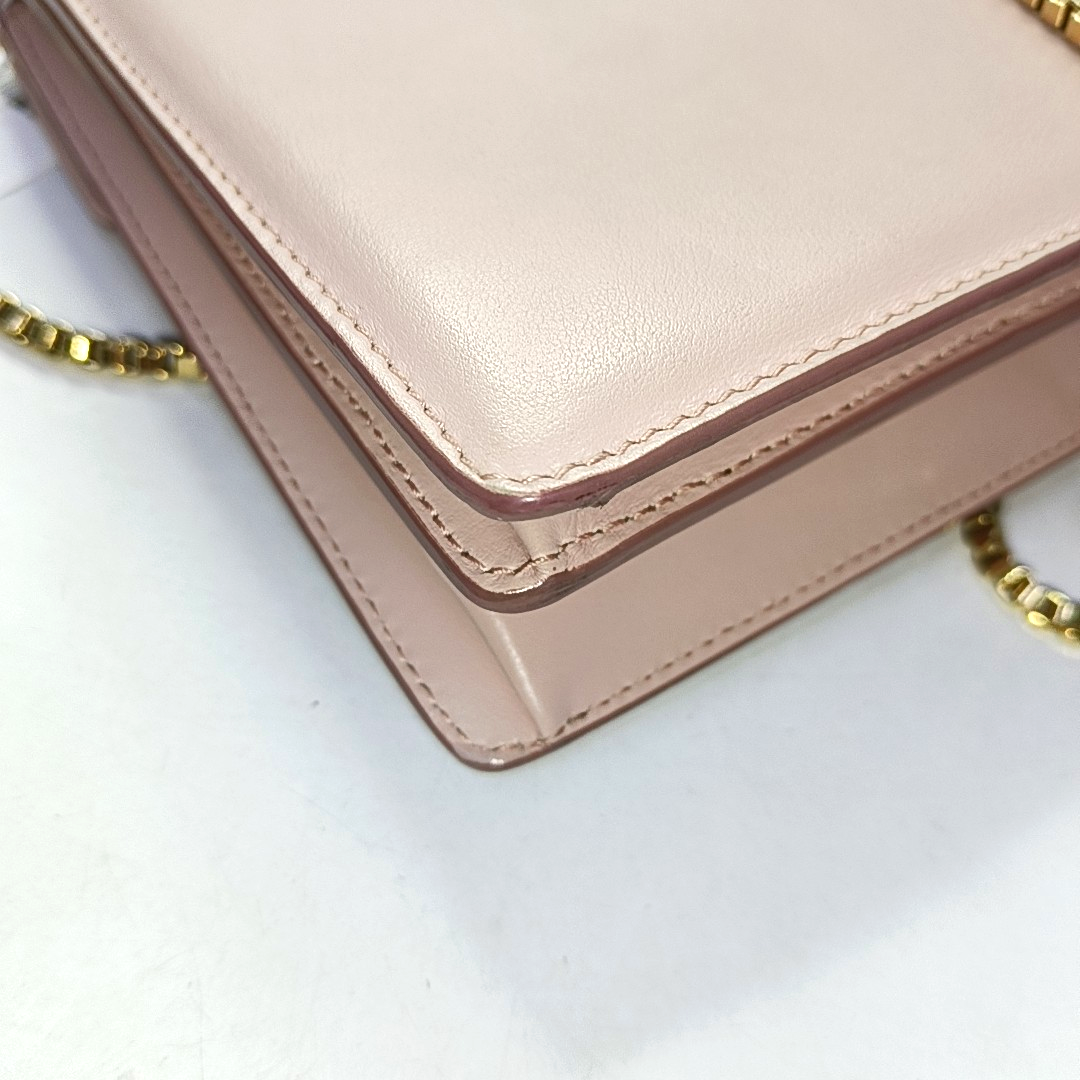 FERRAGAMO Thalia Light Pink Leather Crossbody Bag Single Shoulder Bag Golden hardware-(SKU)-951994003