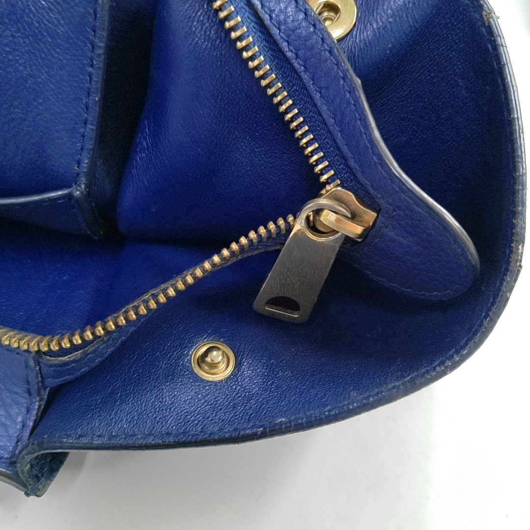 CELINE TRAPEZE Medium size Dark Blue Cowhide Swing Bag Single Shoulder Bag Handbag Golden hardware Removable shoulder strap-(SKU)-955832797