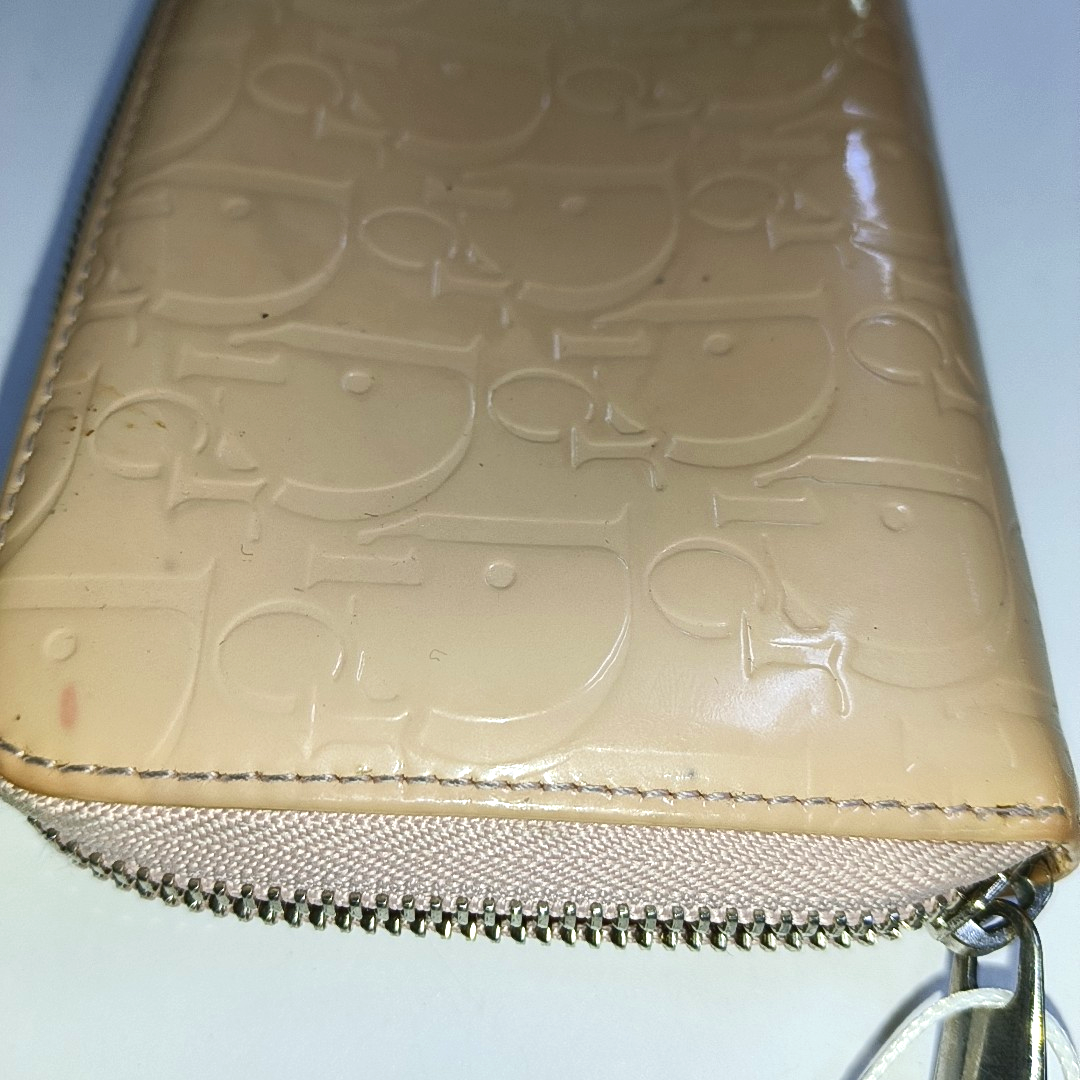 DIOR Pink Patent Leather Vintage Wallet Silver Hardware-(SKU)-939810681