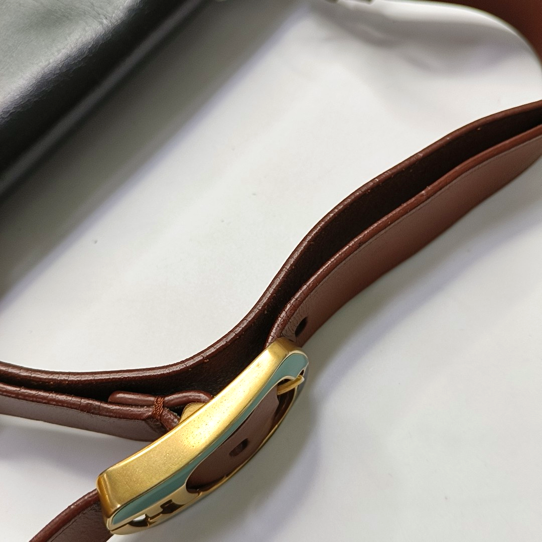 FENDI Black Calfskin Crossbody Bag Golden Silver Hardware Removable shoulder strap-(SKU)-947588628