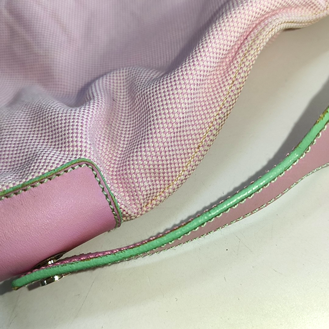 LOEWE Pink Fabric Single Shoulder Bag Handbag Silver Hardware-(SKU)-928609799