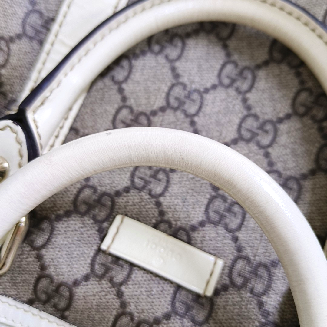 GUCCI Beige Coated Canvas Monogrammed Tote Bag Golden hardware-(SKU)-958959380