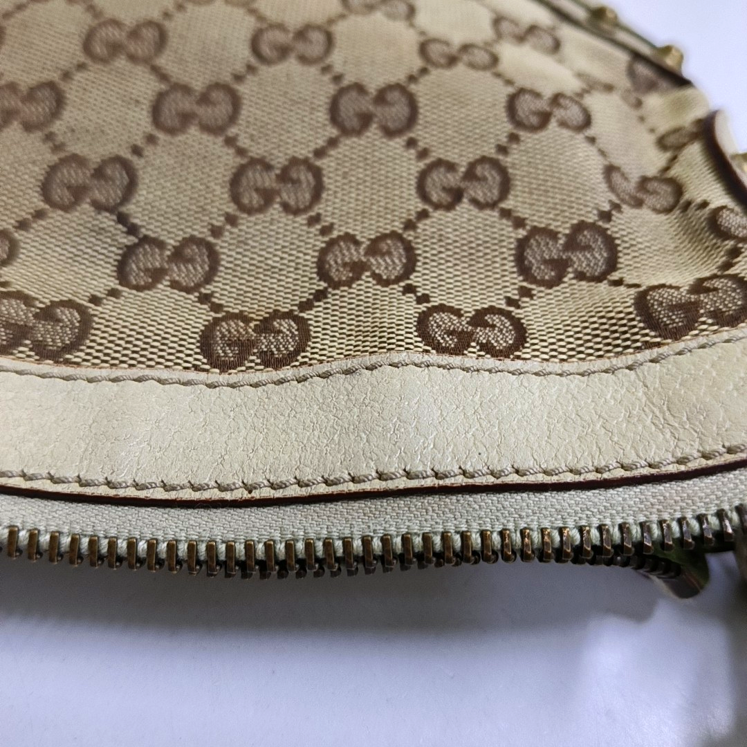 GUCCI Pelham Khaki Fabric Monogram Rivets Shoulder Bag Tote Bag Golden hardware-(SKU)-952072335