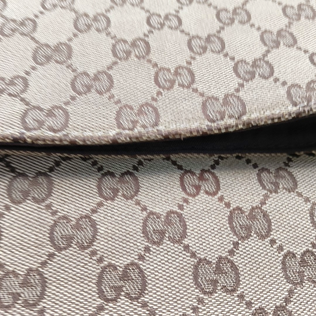 GUCCI Khaki Canvas Monogram Jacquard Crossbody Shoulder Bag Silver Hardware-(SKU)-959372899