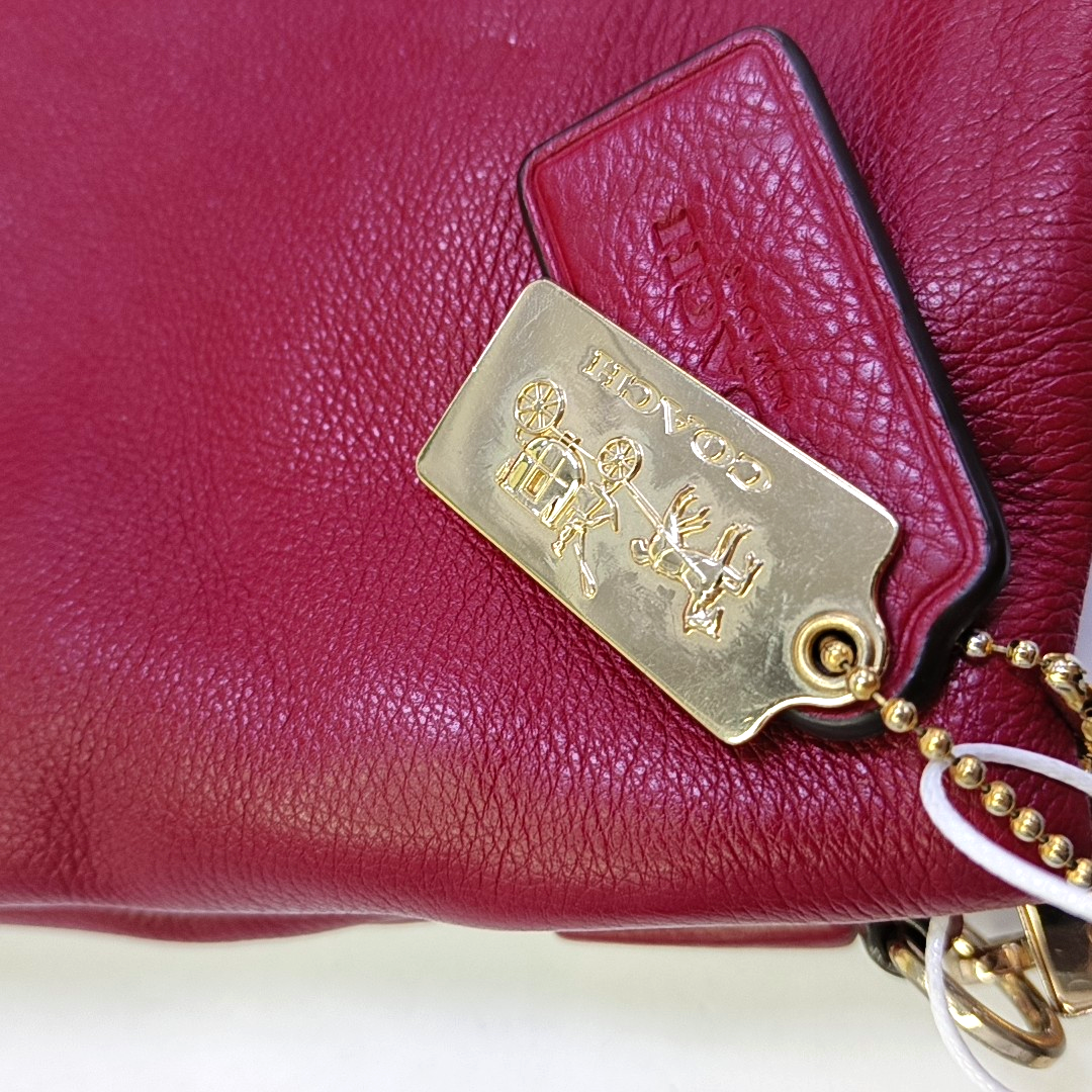 COACH PHOEBE MADISON Red Cowhide Handbag Shoulder Bag Golden hardware-(SKU)-943925005