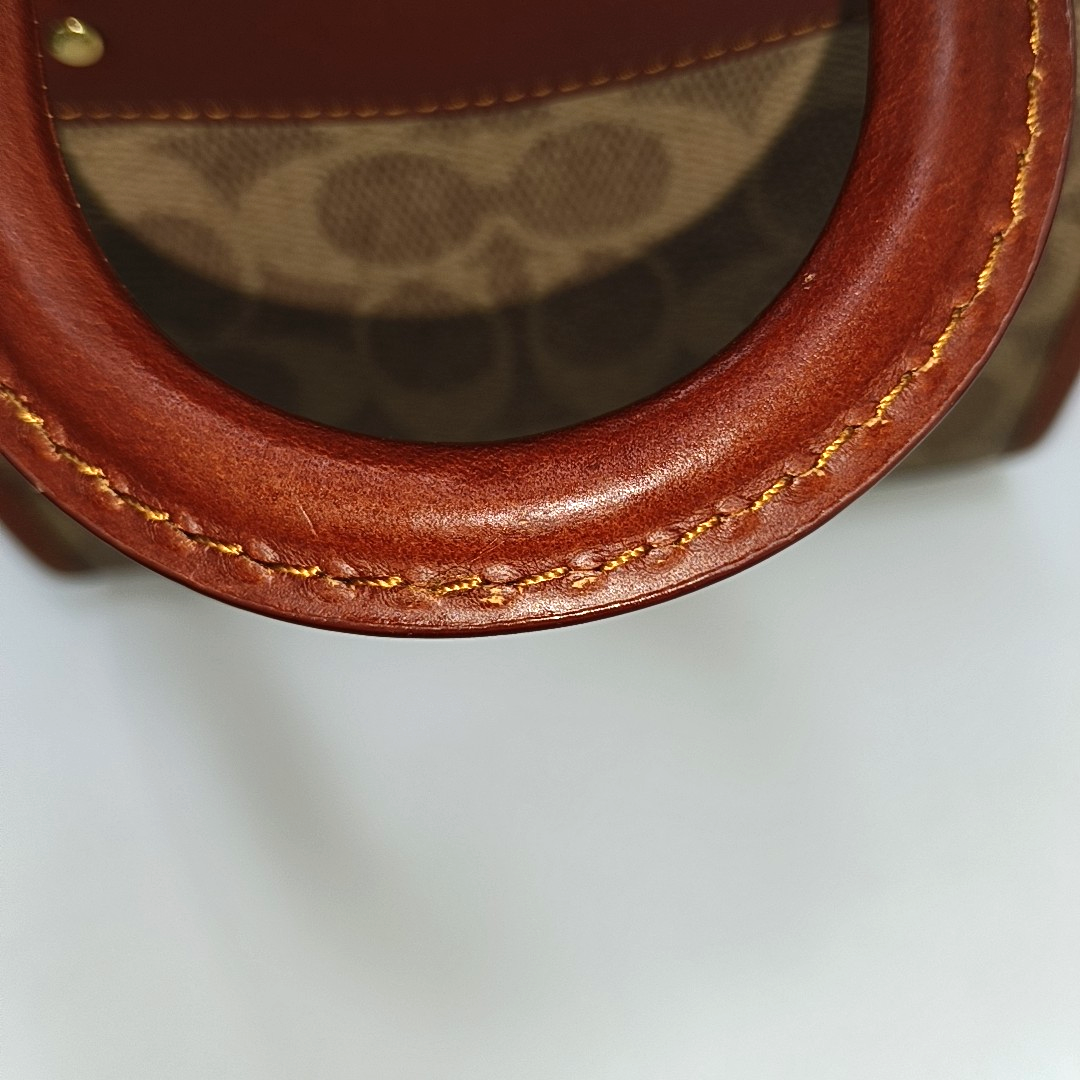 COACH ROGUE Khaki Coated Canvas Monogrammed Print Crossbody Bag Golden hardware Removable shoulder strap-(SKU)-929195258