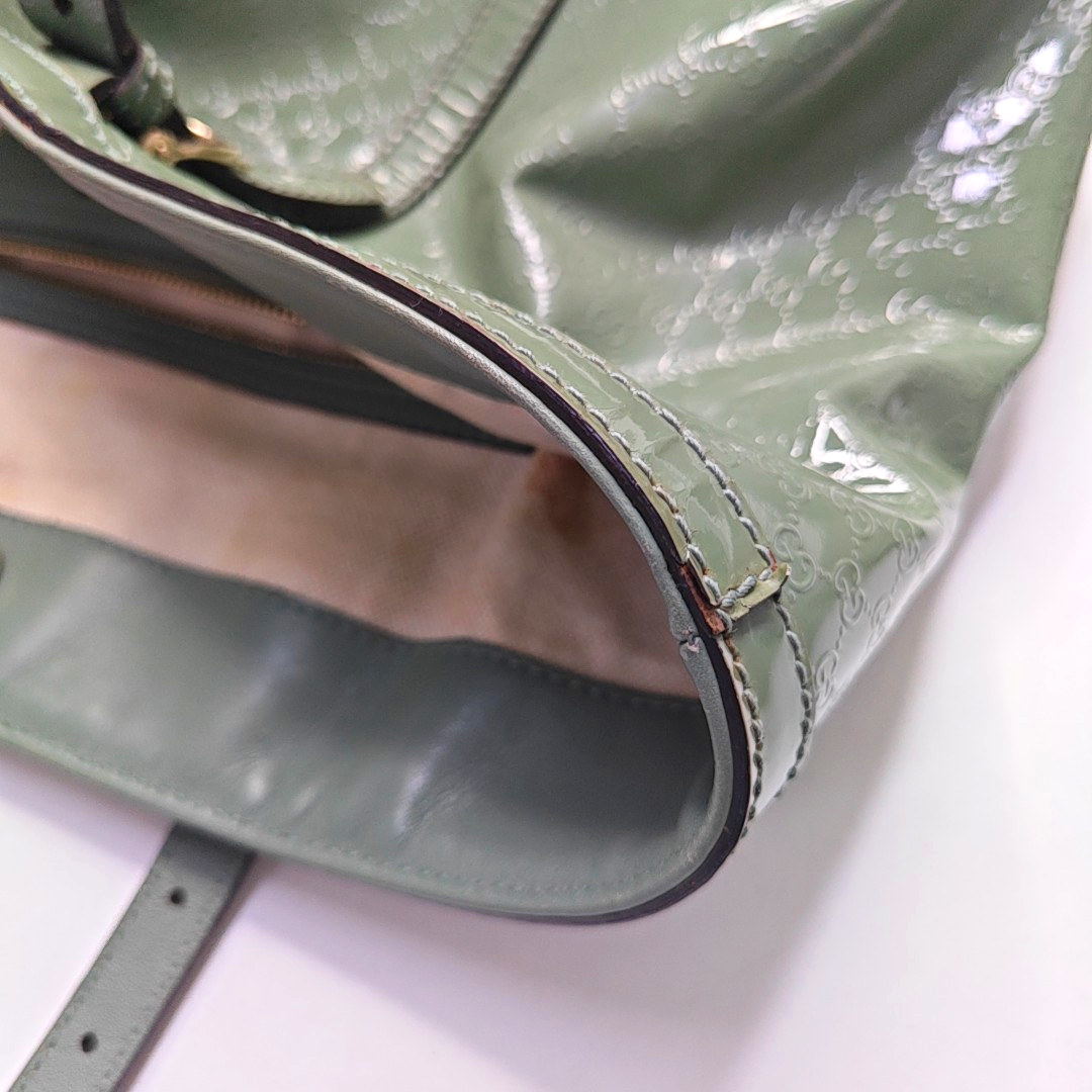 GUCCI Microguccissima Green Cowhide Old Flower Single Shoulder Bag Golden hardware-(SKU)-956277311