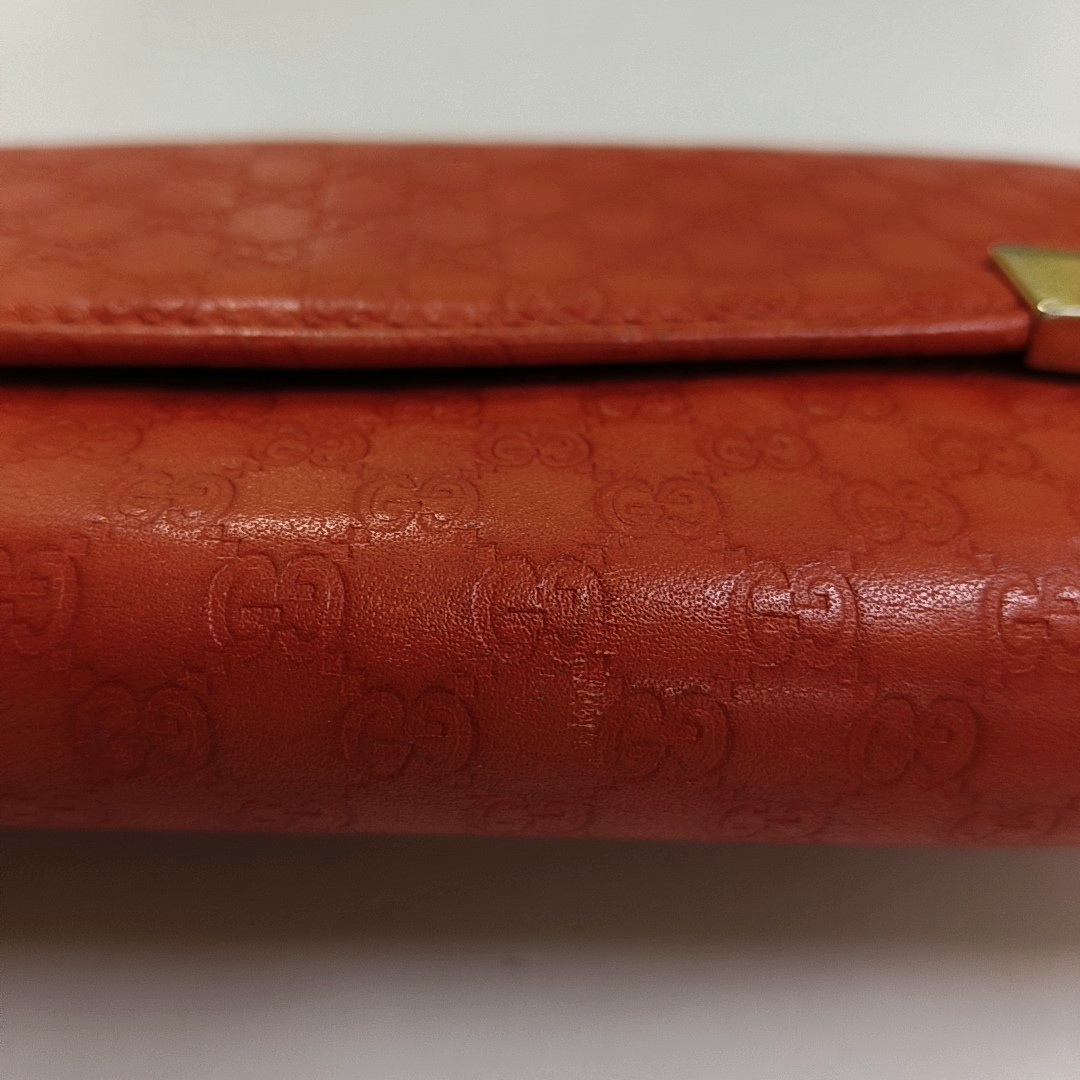 GUCCI Microguccissima Orange leather old-favorite wallet Golden hardware-(SKU)-958770113