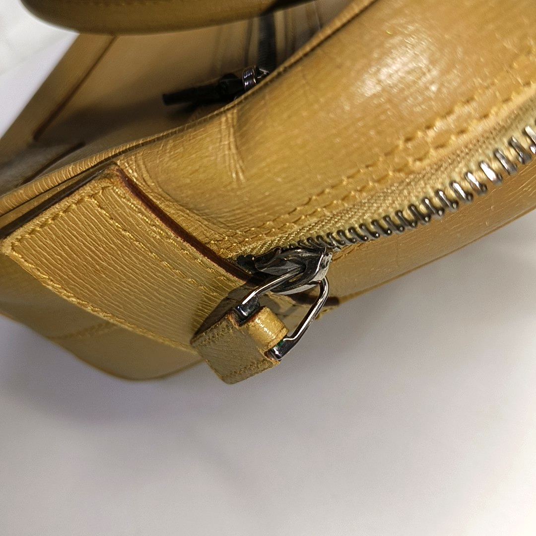 GUCCI Khaki Leather Tote Silver Hardware-(SKU)-945954036