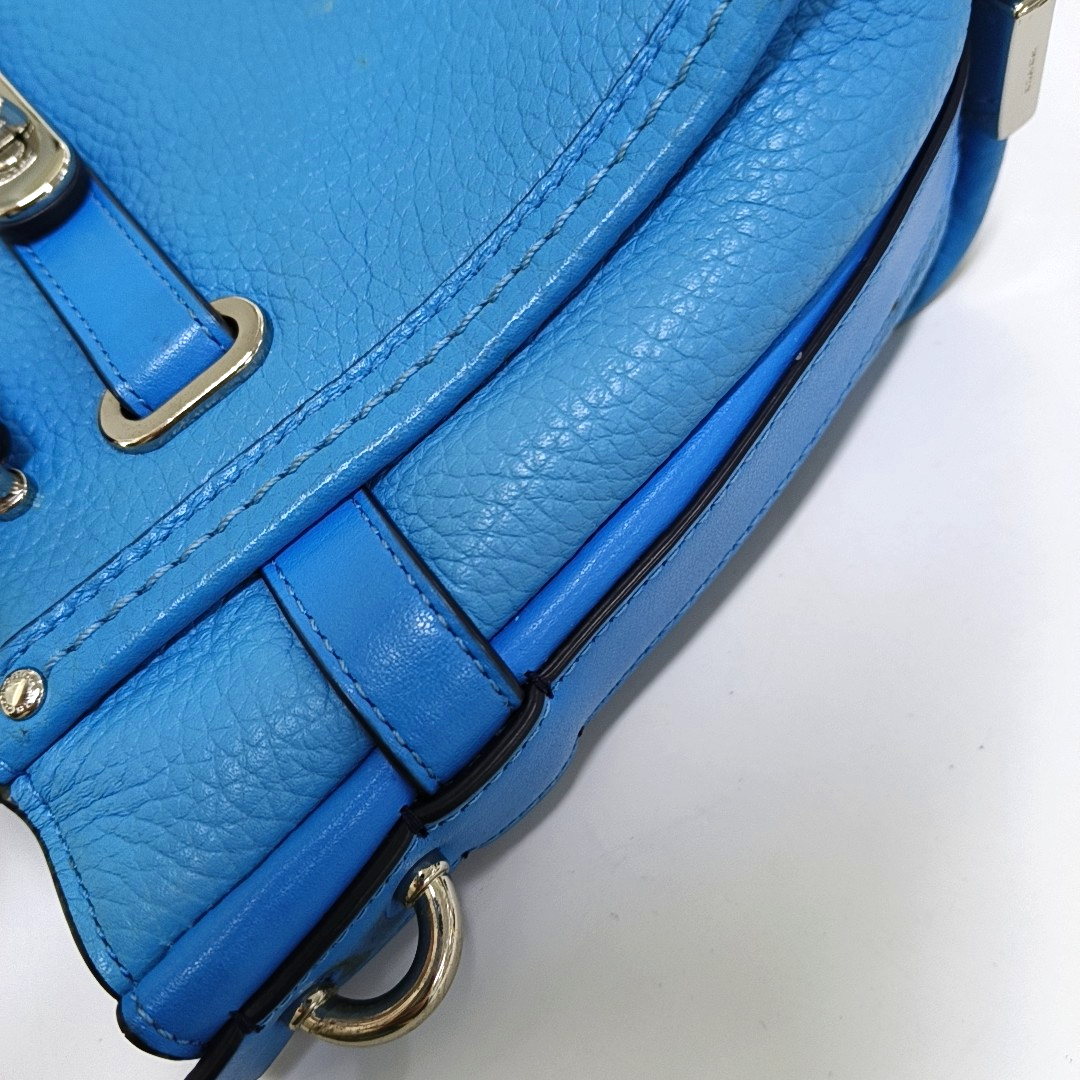 COACH SWAGGER Blue Cowhide Single Shoulder Bag Sling Bag Tote Silver Hardware Removable shoulder strap-(SKU)-940539626