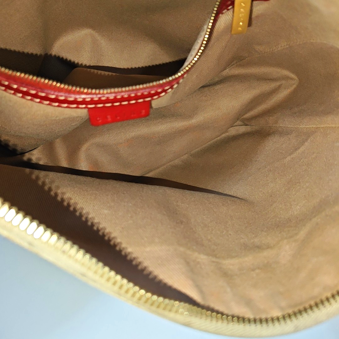 CELINE Khaki Coated Canvas Triumph Grained Shoulder Bag Handbag Golden hardware-(SKU)-936434494
