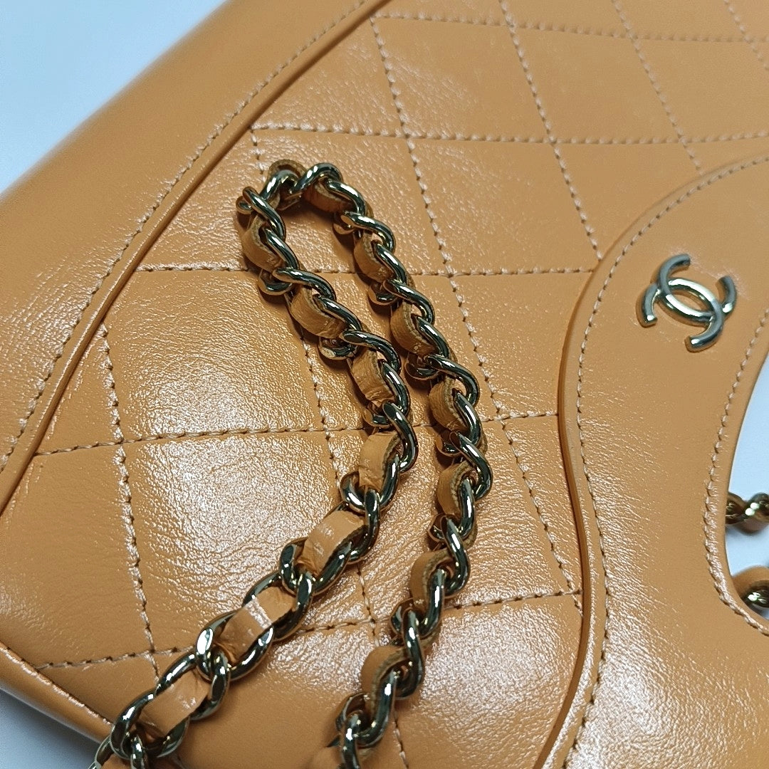 CHANEL CHANEL 31 Nano Yellow Calfskin Quilted Shoulder Bag Crossbody with Gold Hardware-(SKU)-970371087