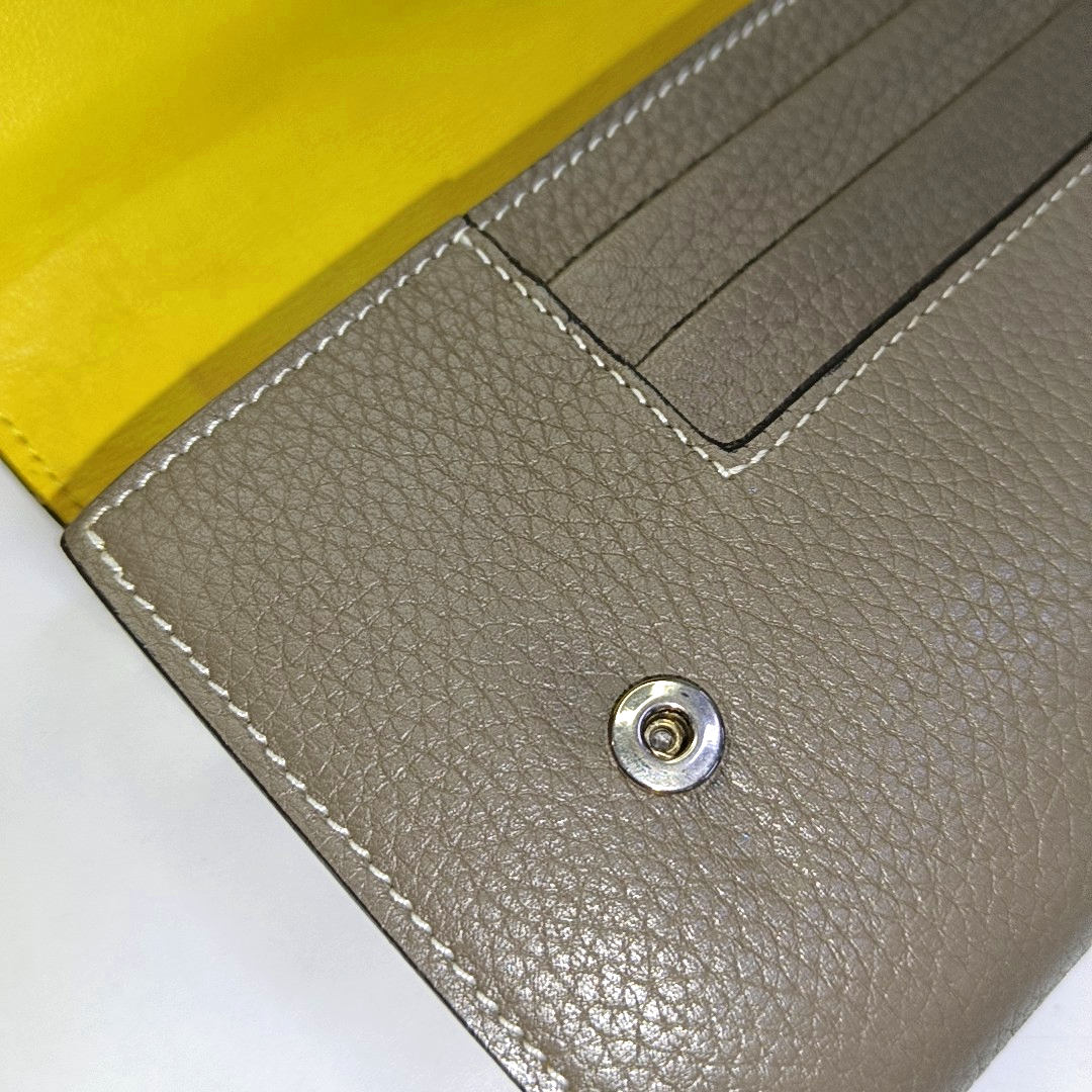 CELINE Gray Cowhide Wallet Silver Hardware-(SKU)-943087470