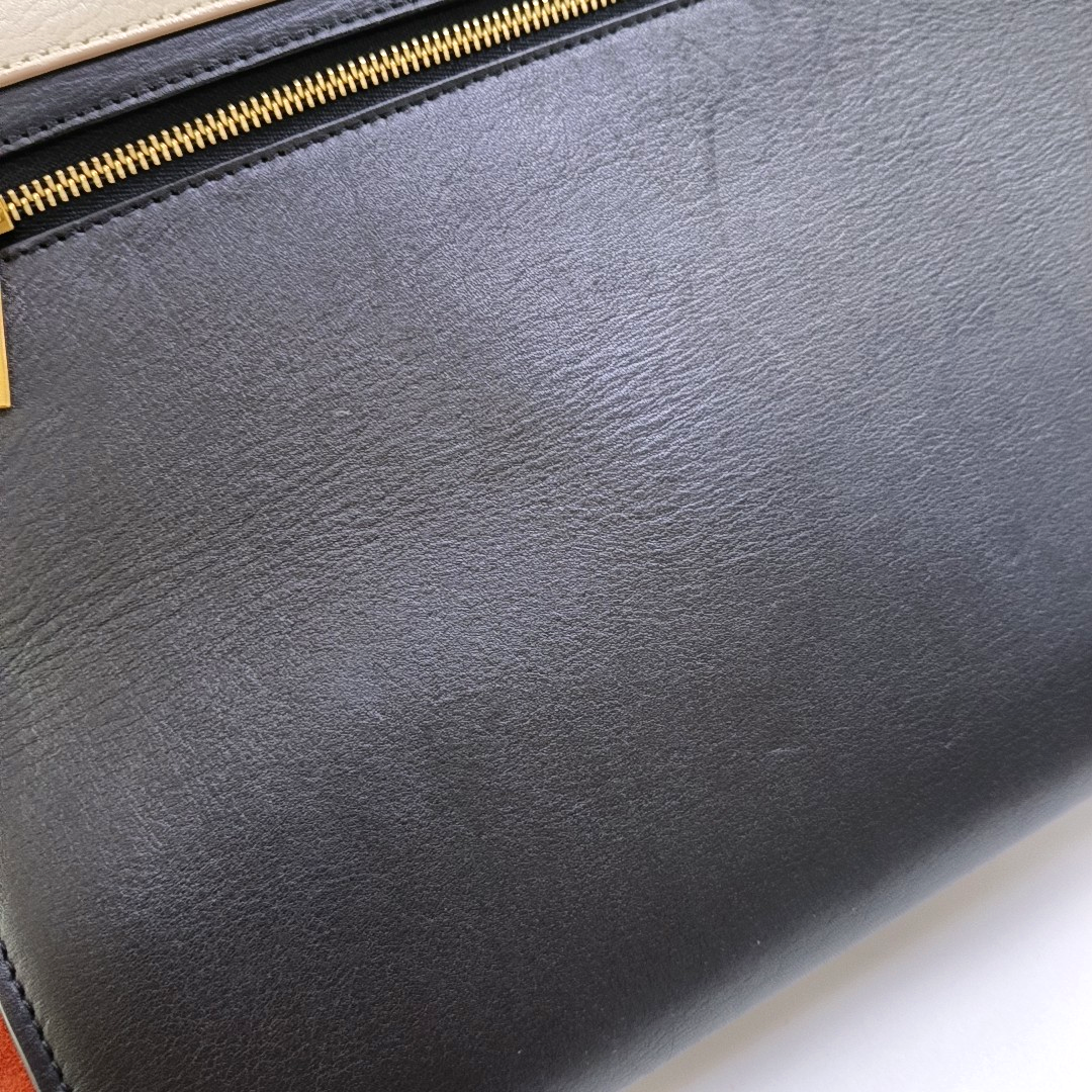 CELINE TRAPEZE Medium size Multicolor Leather Swing Bag Shoulder Bag Tote Bag Crossbody Bag Golden hardware Removable shoulder strap-(SKU)-955616288