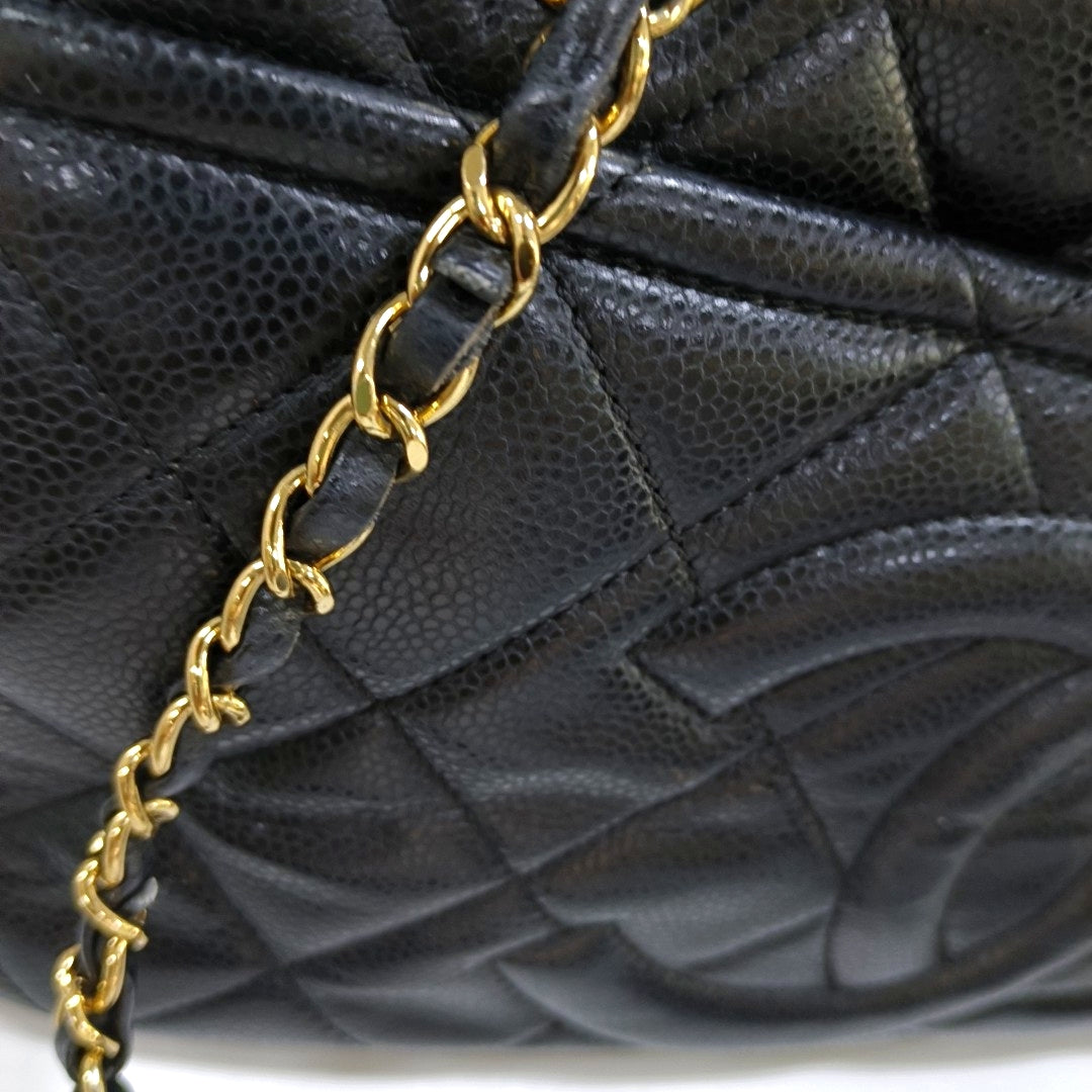 CHANEL CC TIMELESS SOFT Black Calfskin Quilted Cannage Single Shoulder Bag, Handbag with Detachable Straps and Gold Hardware-(SKU)-969974603