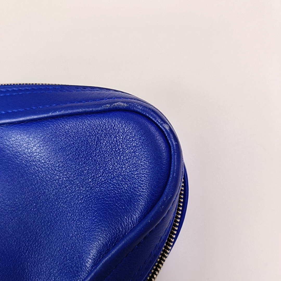 BALENCIAGA Triangle Blue Cowhide Print Clutch Silver Hardware-(SKU)-955687445