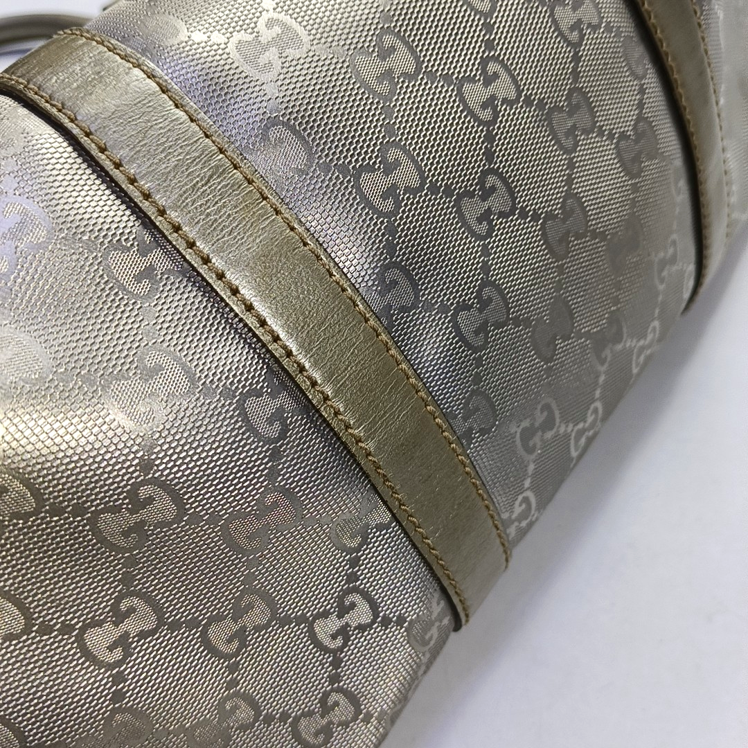 GUCCI Joy Medium size Silver Coated Canvas Monogram Handbag Golden hardware-(SKU)-950869201