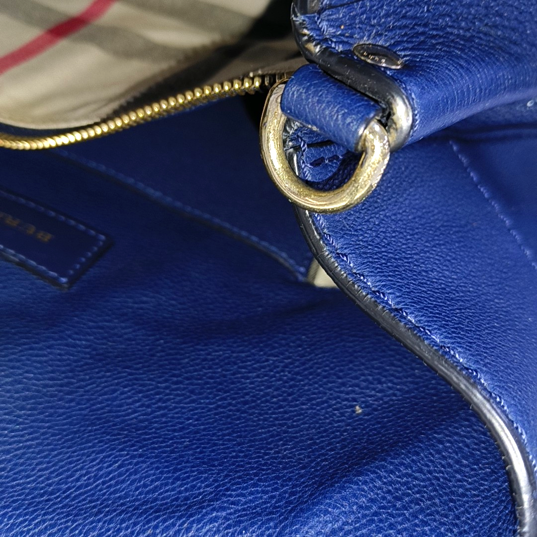 BURBERRY Barnsbury Blue cowhide single shoulder bag Golden hardware Removable shoulder strap-(SKU)-953060003