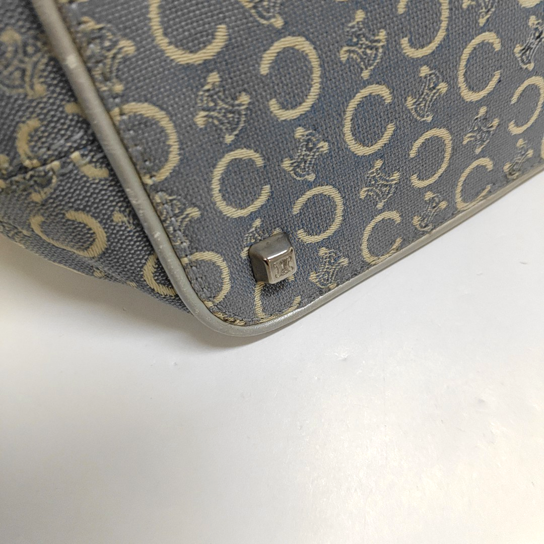 CELINE Light blue canvas triumph handbag Silver Hardware Removable shoulder strap-(SKU)-959238155