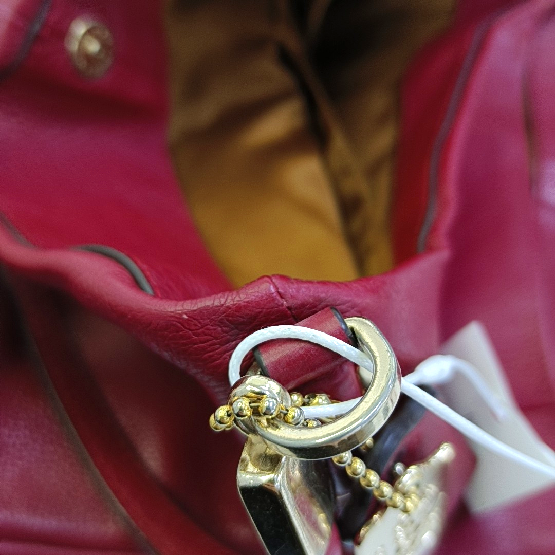 COACH PHOEBE MADISON Red Cowhide Handbag Shoulder Bag Golden hardware-(SKU)-943925005