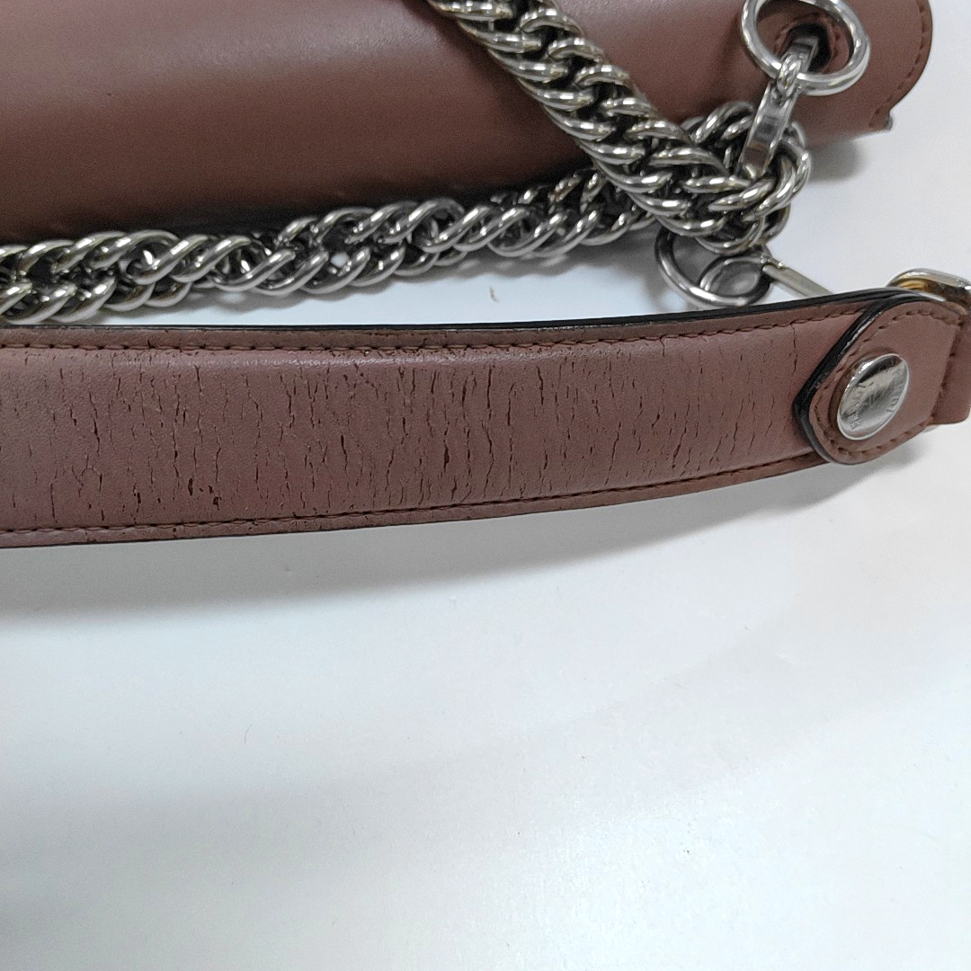 FENDI Kan I Medium size Beige Cowhide Stud Crossbody Single Shoulder Handbag Tote Silver Green Hardware-(SKU)-955840718