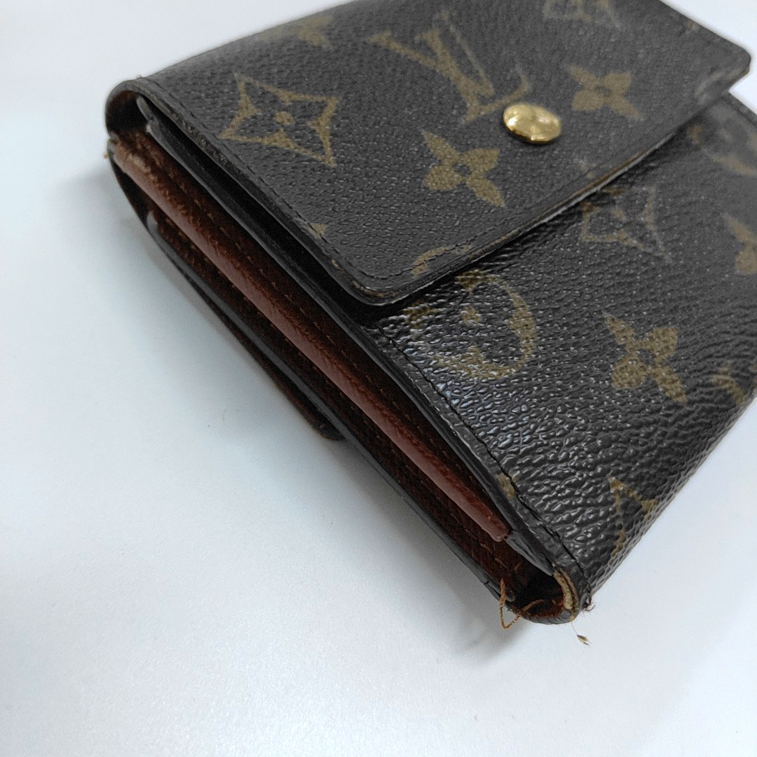 LOUIS VUITTON ELISE Brown coated canvas vintage wallet Golden hardware Vintage model-(SKU)-953704307