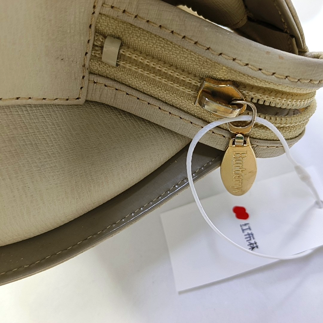 BURBERRY Beige Leather Tote Bag Golden hardware-(SKU)-944138896