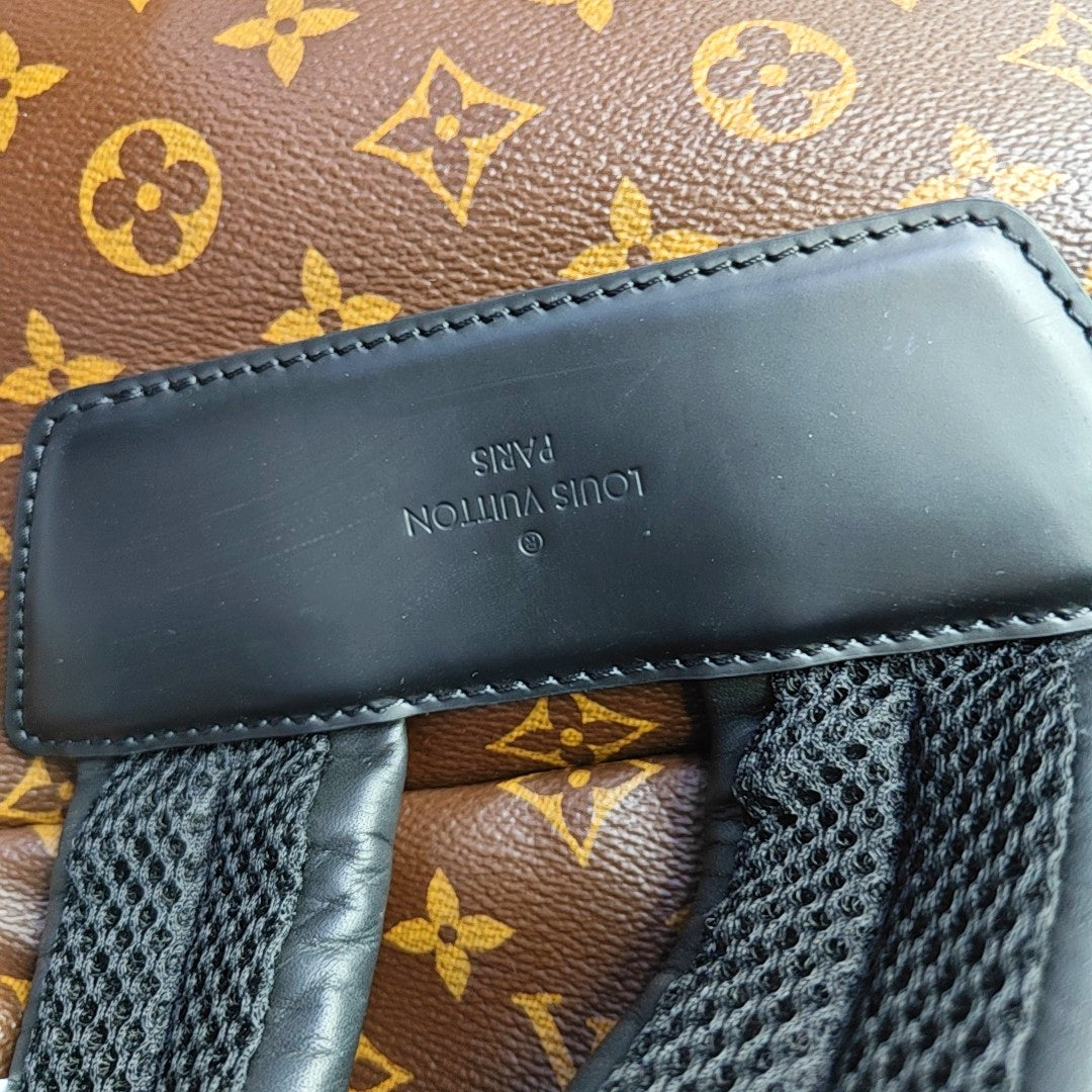 LOUIS VUITTON ZACK Medium Brown Coated Canvas Monogram Backpack Handbag Silver Hardware-(SKU)-965813745
