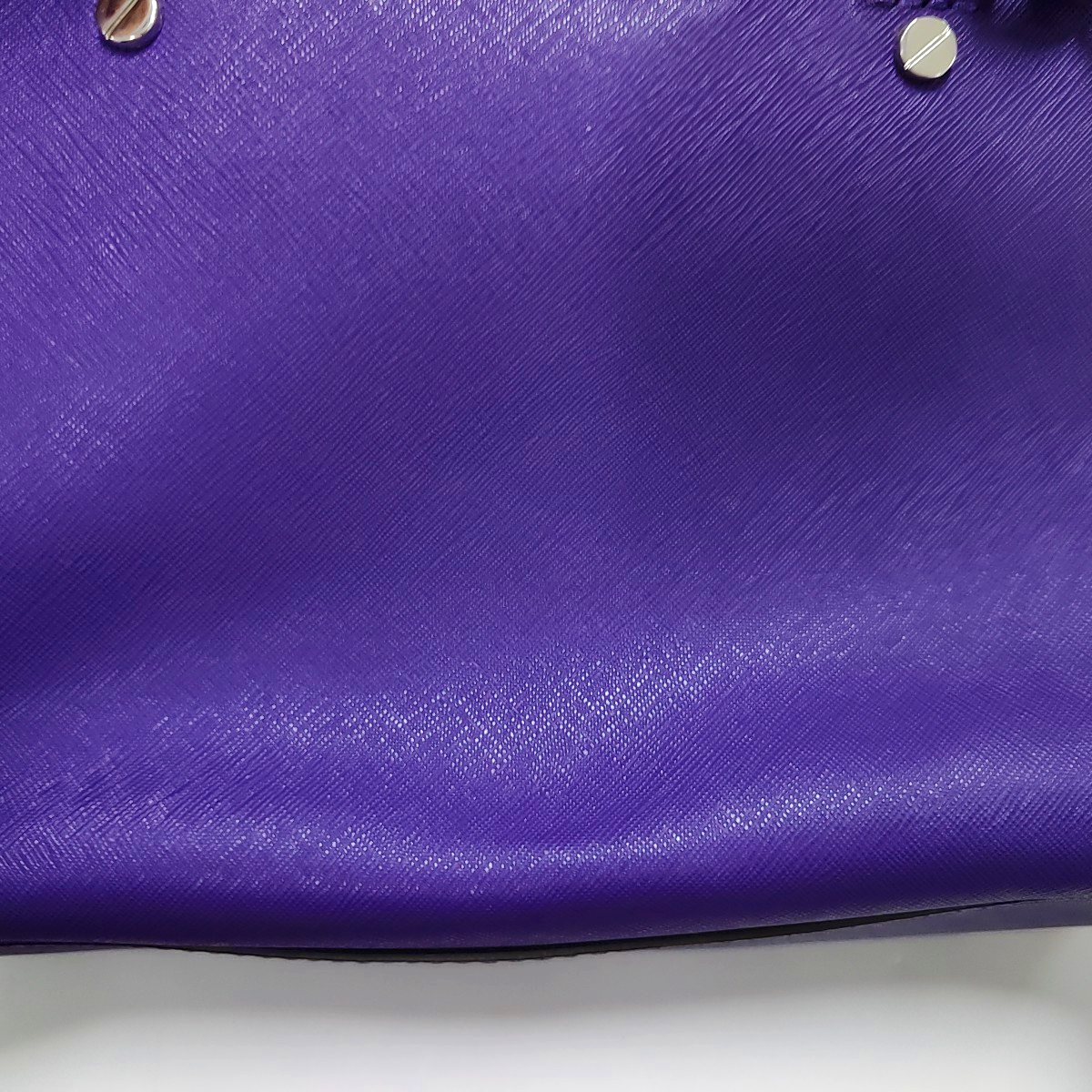 MICHAEL KORS Small size Purple Leather Textured Studs Single Shoulder Bag Handbag Crossbody Silver Hardware Removable shoulder strap-(SKU)-930756966