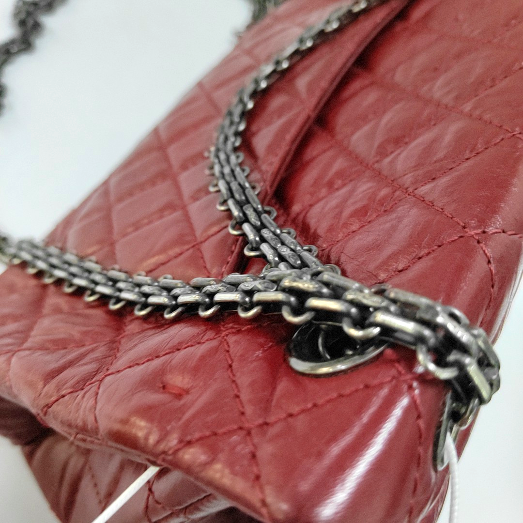CHANEL 2.55 Red Calfskin Quilted Crossbody Shoulder Bag Black Hardware 16 Flap-(SKU)-961723854