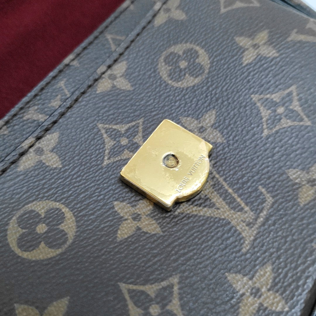 LOUIS VUITTON PASSY Brown Coated Canvas Monogram Crossbody Shoulder Bag with Gold Hardware-(SKU)-969470461