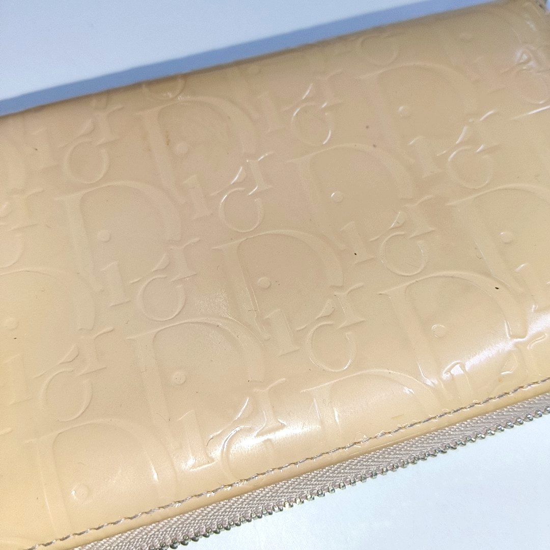 DIOR Pink Patent Leather Vintage Wallet Silver Hardware-(SKU)-939810681