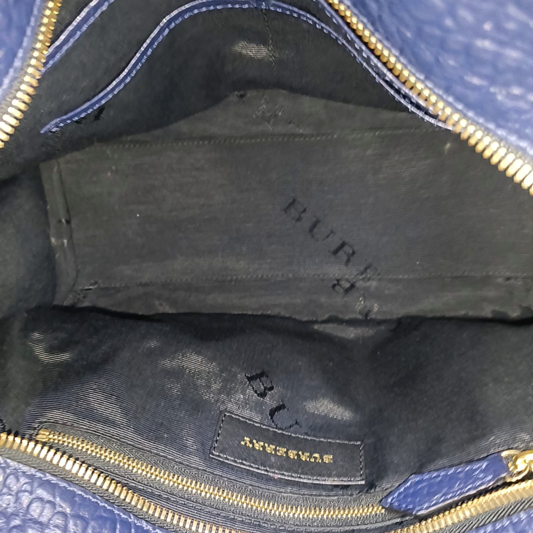 BURBERRY Gladstone Dark Blue Cowhide Single Shoulder Bag Handbag Golden hardware Removable shoulder strap-(SKU)-939605171