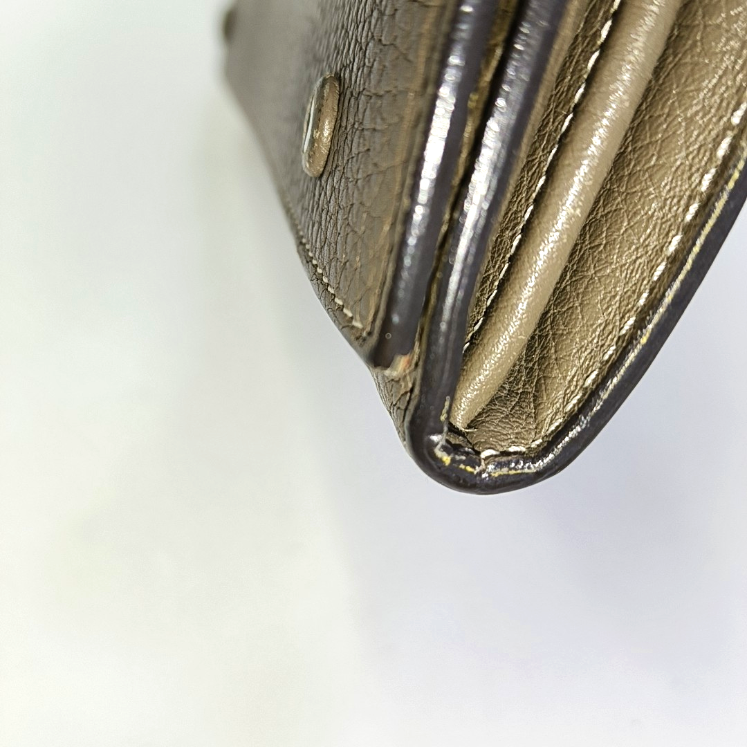CELINE Gray Cowhide Wallet Silver Hardware-(SKU)-943087470