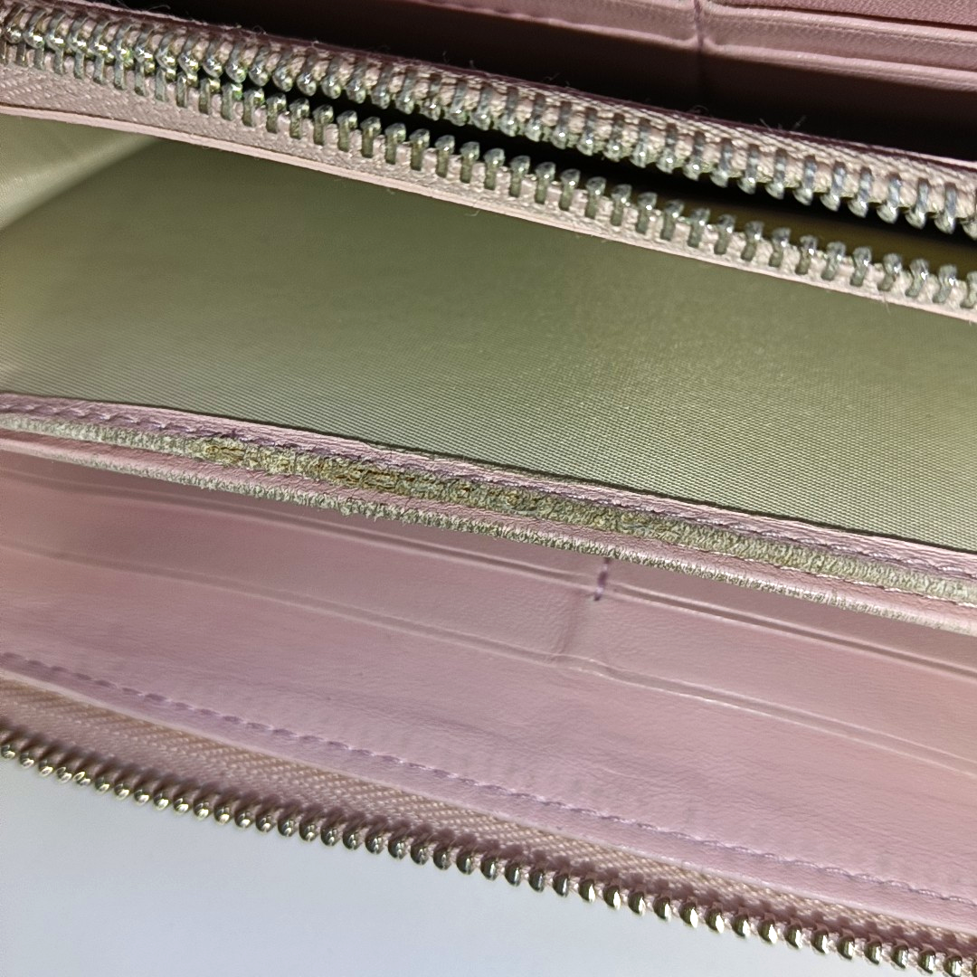 DIOR Pink Patent Leather Vintage Wallet Silver Hardware-(SKU)-939810681