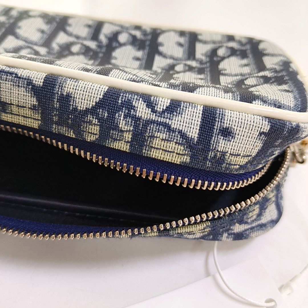 DIOR Rasta Dark Blue Coated Canvas Old Flower Patchwork Handbag Handbag Golden Silver Hardware-(SKU)-954845460