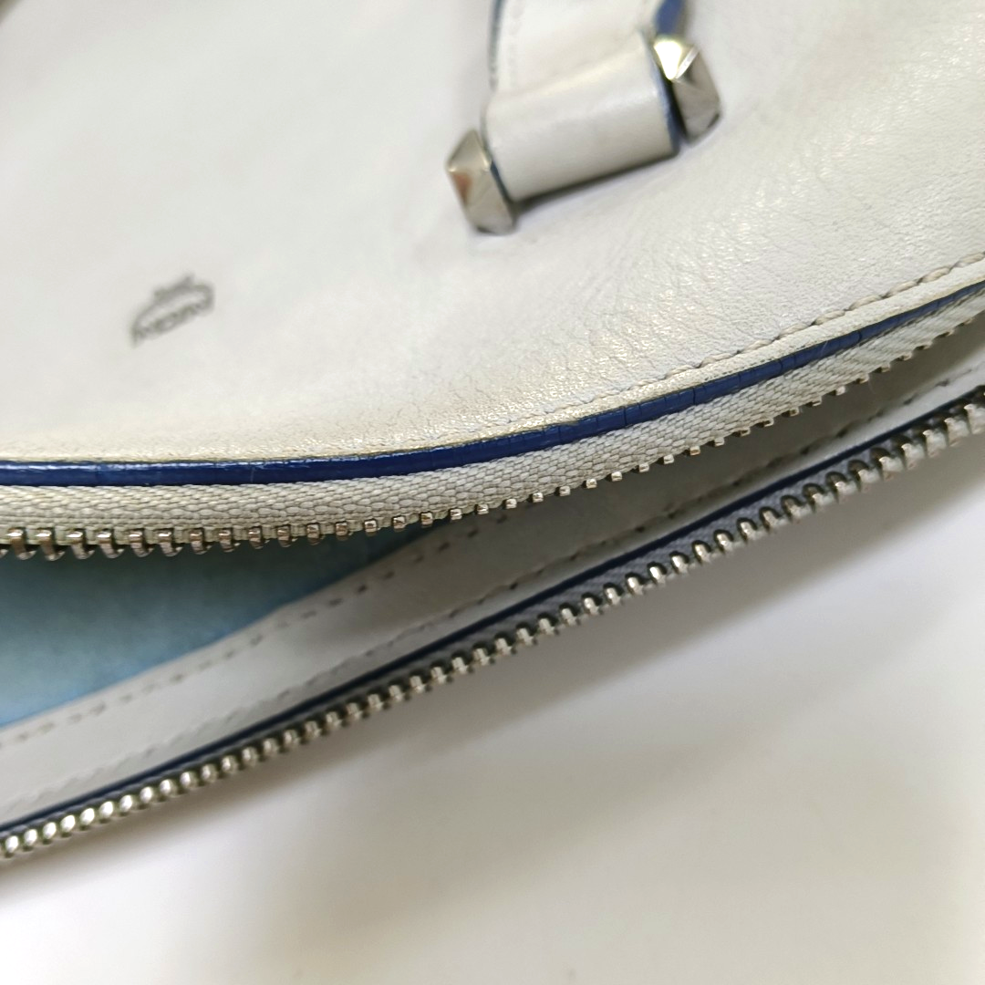 MCM ELLA Light Blue Leather Single Shoulder Bag Silver Hardware Removable shoulder strap-(SKU)-934712148