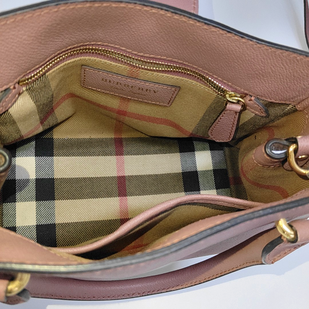 BURBERRY Buckle Pink Cowhide Sling Bag Tote Bag Golden hardware shoulder straps-(SKU)-955529544