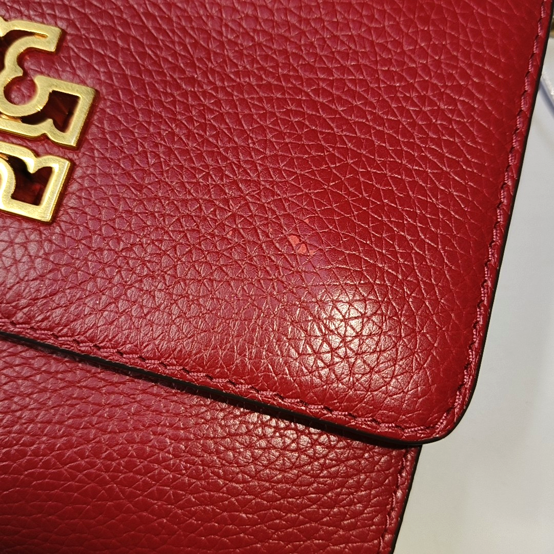 TORY BURCH Britten Red cowhide shoulder bag crossbody bag Golden hardware Removable shoulder strap-(SKU)-938683654