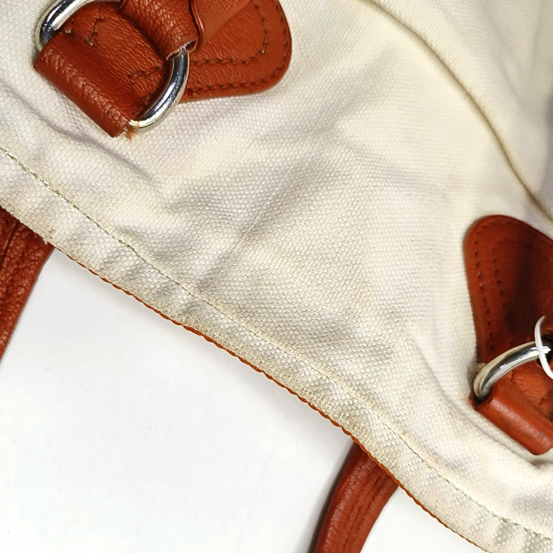 PRADA Tote bag White Canvas Single Shoulder Bag Silver Hardware-(SKU)-959232457