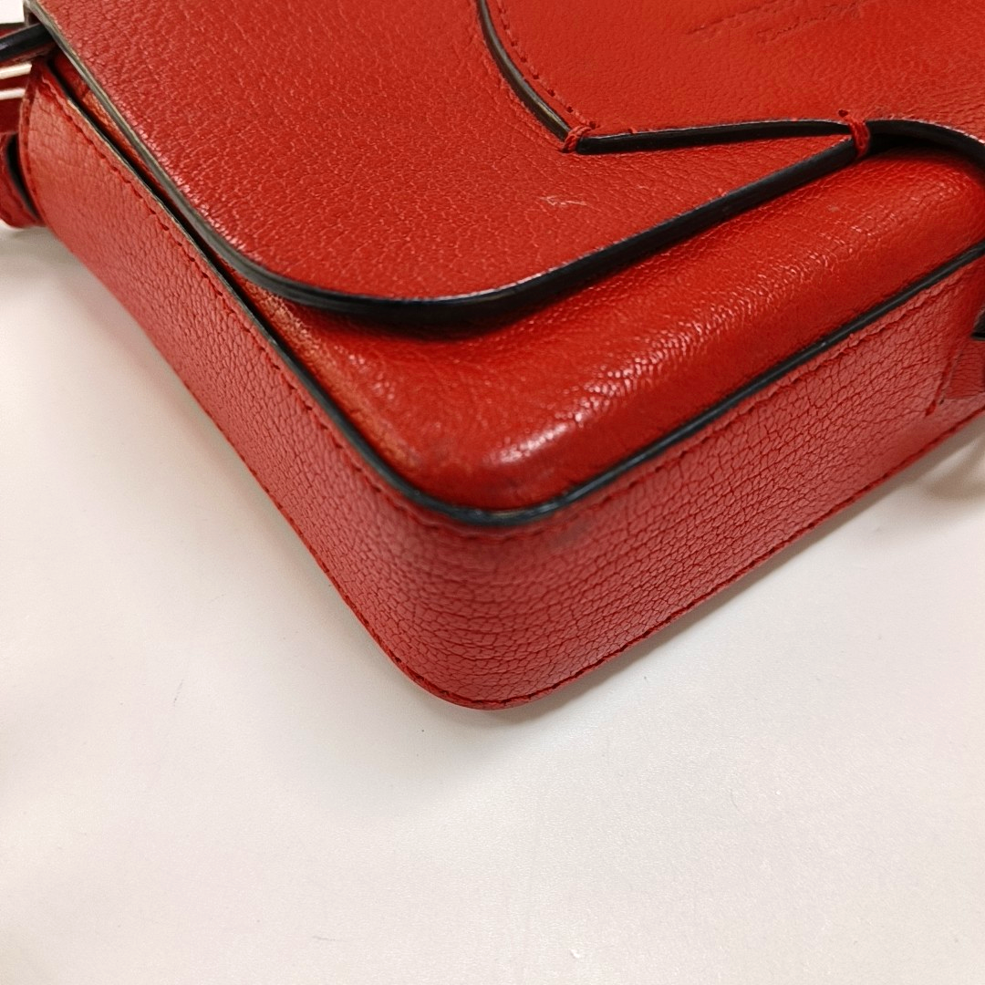 BURBERRY Square Stone Orange Red Cowhide Single Shoulder Bag, Crossbody Golden hardware Removable shoulder strap-(SKU)-959196582
