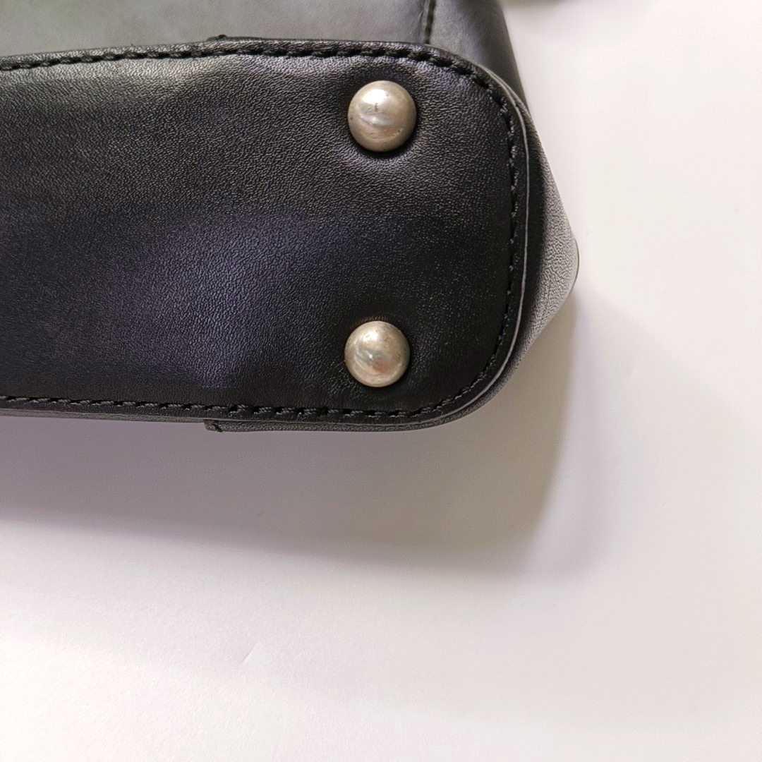BURBERRY Black Leather Crossbody Bag Single Shoulder Bag Silver Hardware-(SKU)-959425193