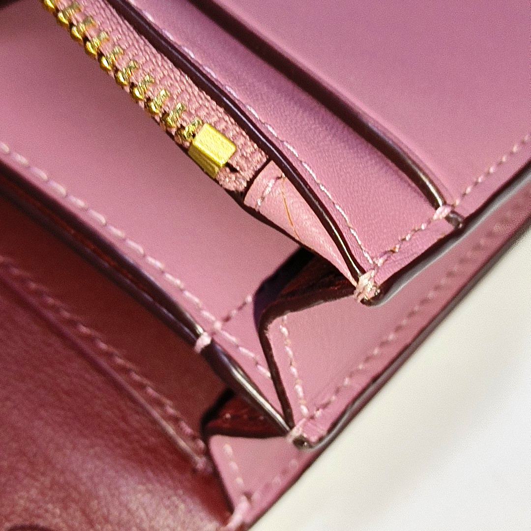 COACH CALLIE Small size Fuchsia Leather Carriage Single Shoulder Bag with Sling Golden hardware Removable shoulder strap-(SKU)-938185737