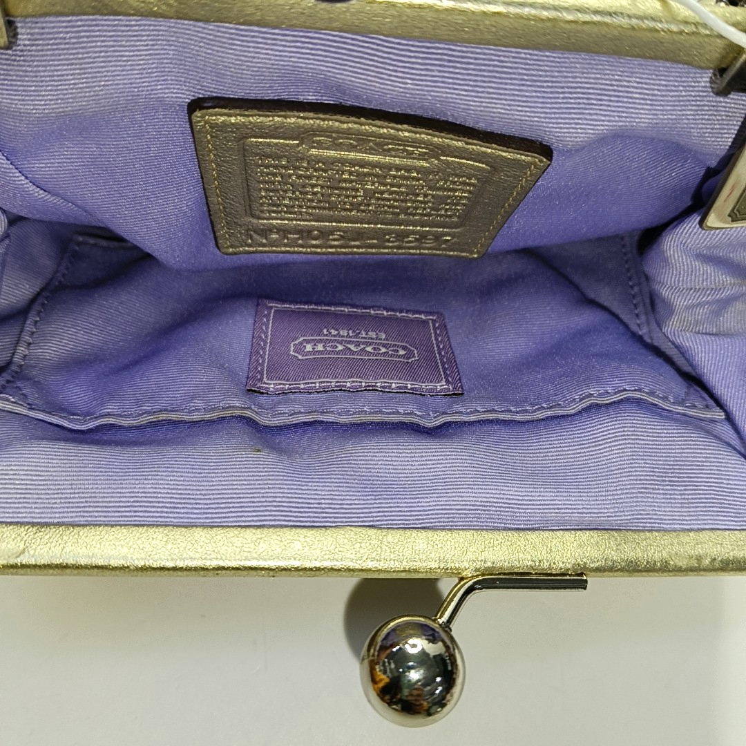 COACH Khaki Fabric Monogram Shoulder Bag Clutch Silver Hardware-(SKU)-943221482