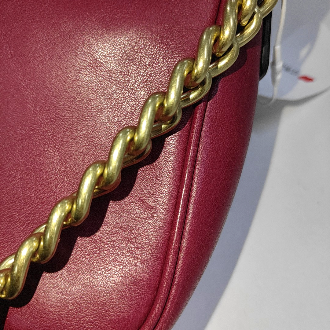 COACH Camera Bag Pink Leather Fringe Single Shoulder Crossbody Bag Golden hardware-(SKU)-14510402