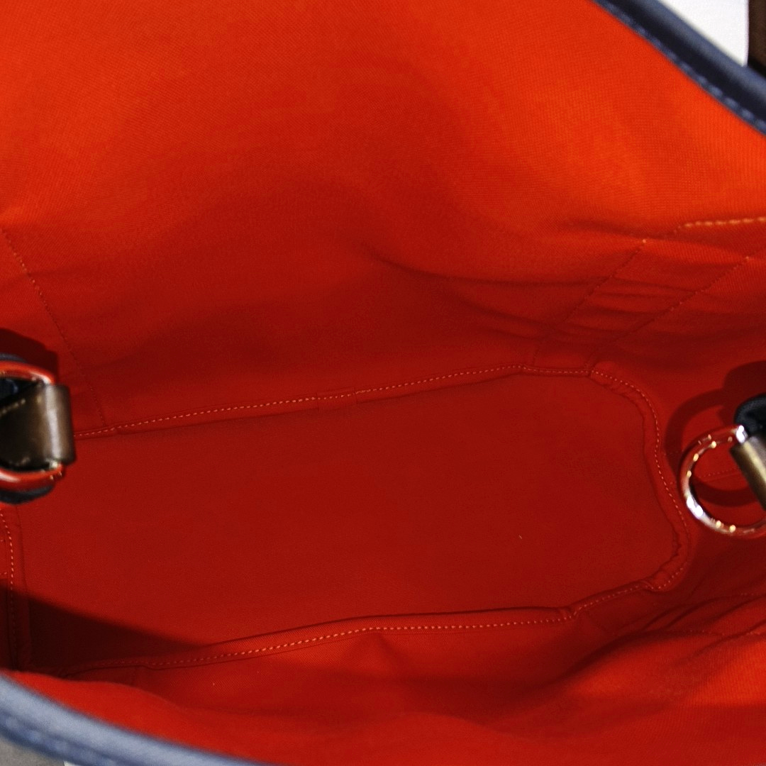 HERMÈS Sac De Pansage 38 Deep Blue Canvas Crossbody Shoulder Bag Tote Bag Silver Hardware U Engraving Removable Shoulder Strap-(SKU)-961484827