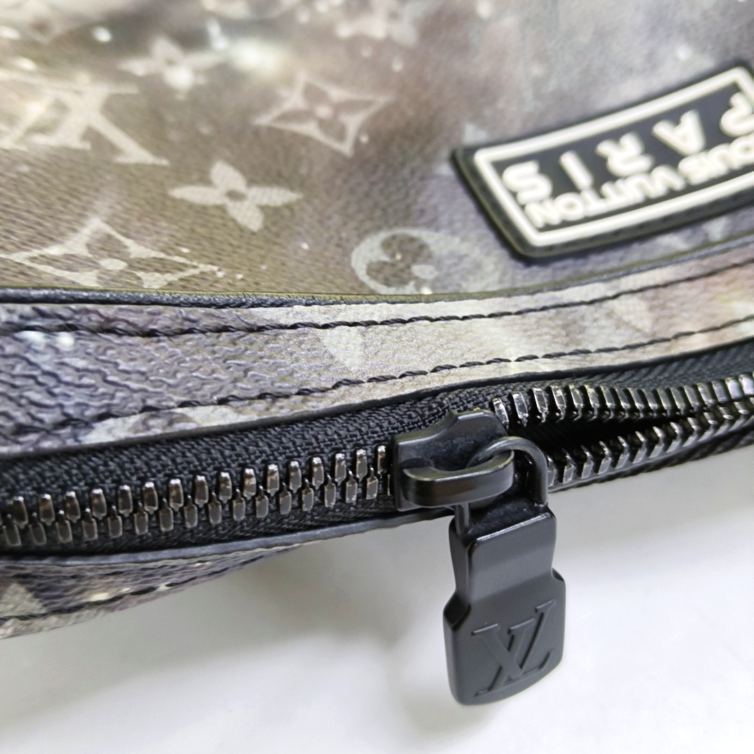 LOUIS VUITTON ALPHA Grey Coated Canvas Monogram Printed Camera Bag Shoulder Bag Crossbody Bag Black Hardware-(SKU)-959853480