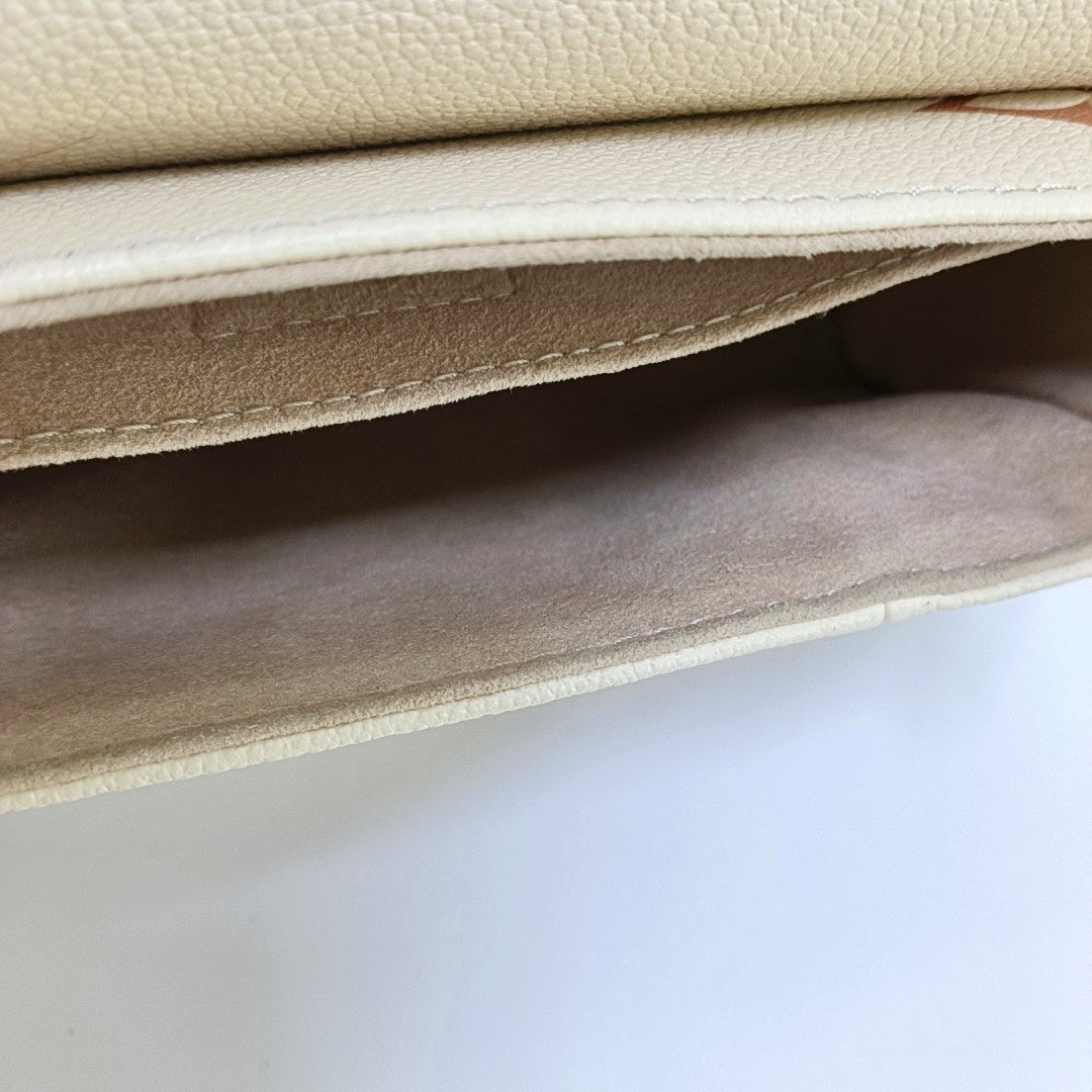 LOUIS VUITTON FAVORITE Beige Leather Monogram Embossed Shoulder Bag, Crossbody Bag with Golden Hardware and 2 Removable Straps-(SKU)-969324428